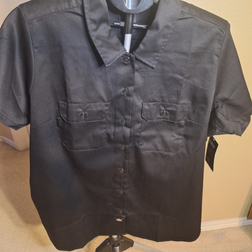 NWT Dickies Icons Work Women's Black Short Sleeve Shirt. Size 2XL